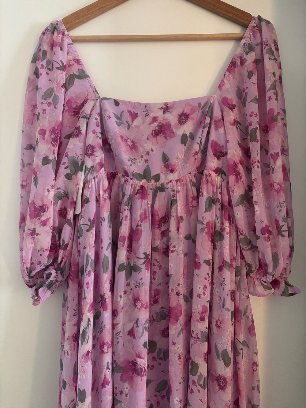 Storia Lavender and Pink Floral Maxi Dress